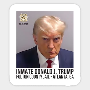 Inmate Trump Mugshot Fulton county Jail Sticker